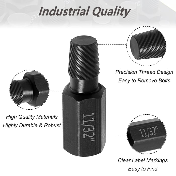 10Pcs Screw Extractor Kit Alloy Steel Damaged Screw Remover Metal