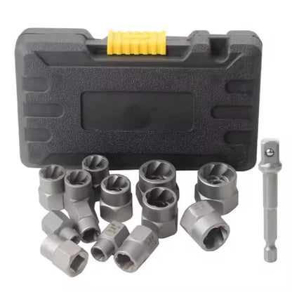 14pcs Stripped Bolt Extractor Set Bolt Remover Set Damaged Bolt Removal Tool for Damaged Frozen Studs Rusted Rounded-Off