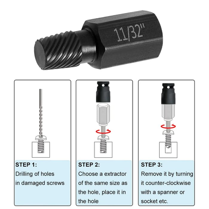 10Pcs Screw Extractor Kit Alloy Steel Damaged Screw Remover Metal