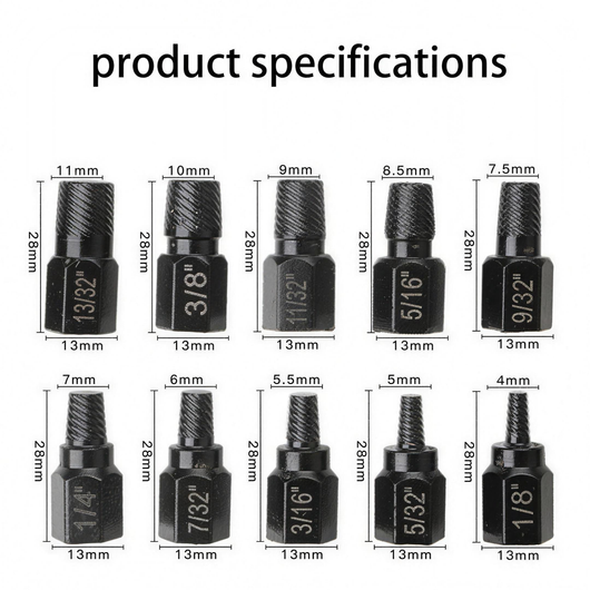 Modnestic 10PCS bolt extractor set product specifications