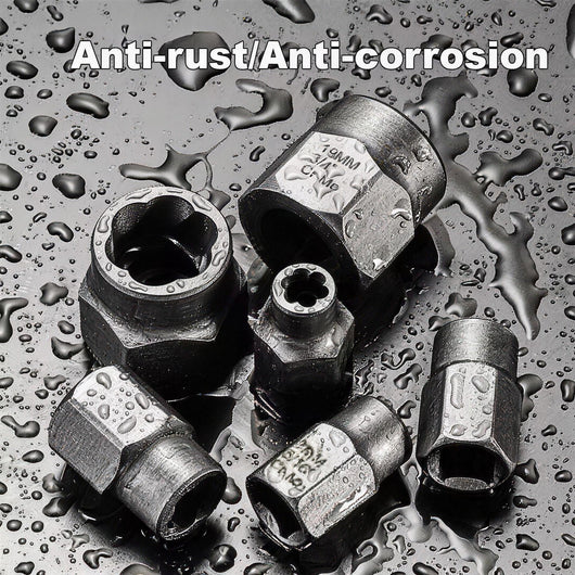 The 1/4 inch hex adapter fitted into a drill chuck, converting to 3/8 inch square drive